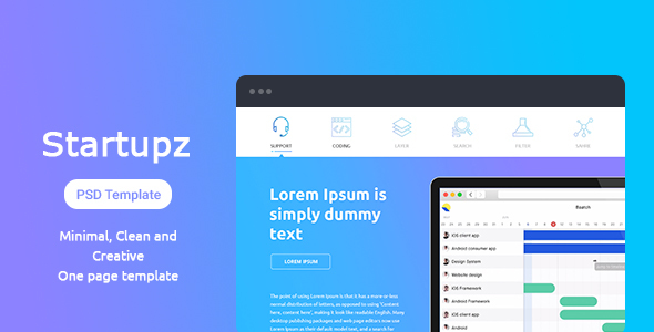 Startupz - One Page PSD Template