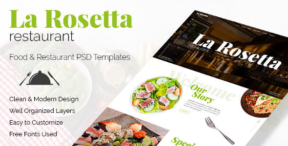 La Rosetta - Multipurpose Restaurant PSD Template