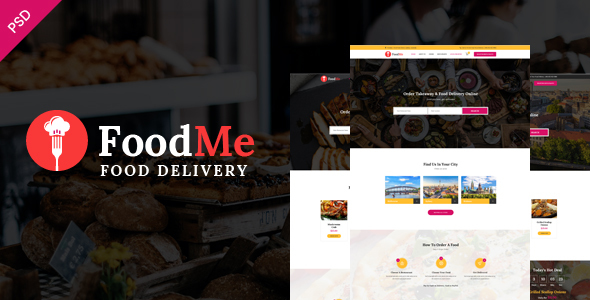 FoodMe-Food Delivery & Food Ordering Psd Template.