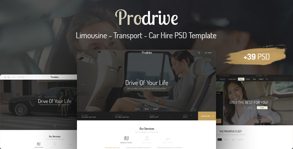 Prodrive - Limousine, Transport, Car Hire PSD Template