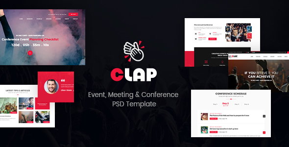 Clap - Event, Meeting & Conference PSD Template