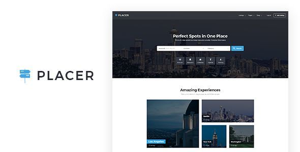 Placer - Geolocation & Directory Listing PSD Template