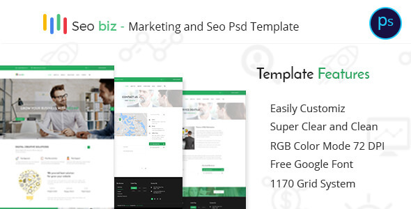 Seobiz– Marketing and SEO PSD Template