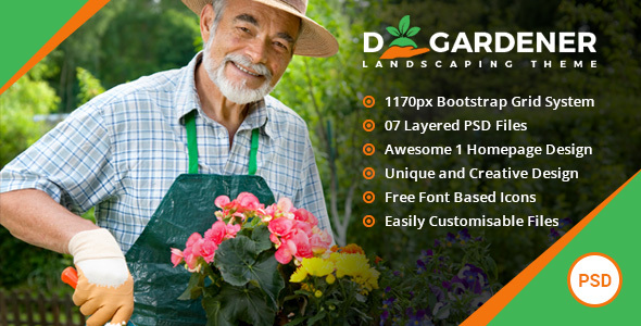 dGardener - Gardening and Landscaping PSD template