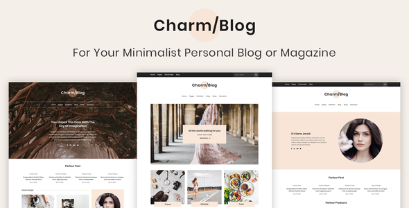 Charm Blog - Minimalist Personal Blog & Magazine PSD Template