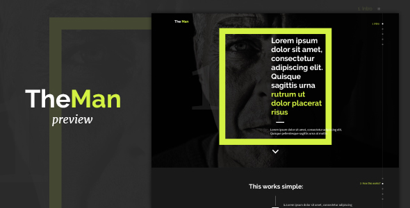 TheMan – simple onepage PSD template