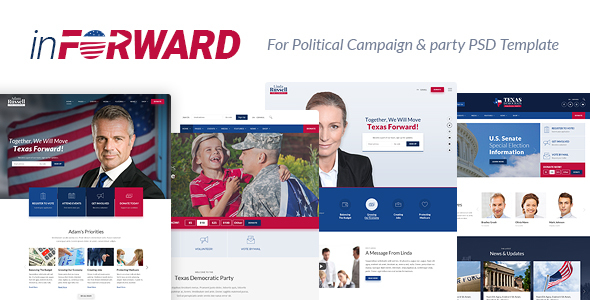inForward - Political Campaign, Party, Nonprofit PSD Template