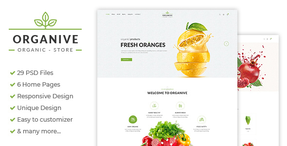 Organive - Organic Store & Eco Food Products PSD Template