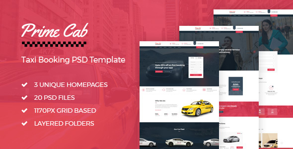 Prime Cab - Taxi Booking PSD Template