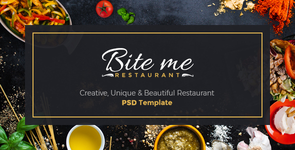 BiteMe - Restaurant Landing Page PSD Template