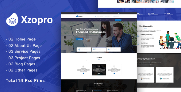 Xzopro - Business & Consulting PSD Template.