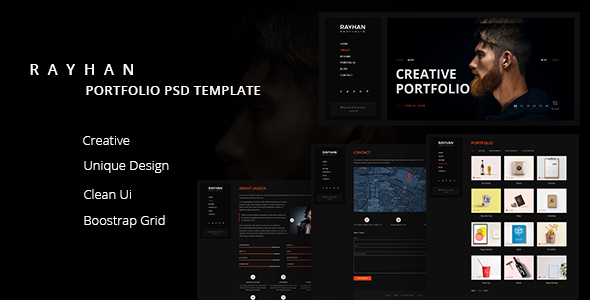 Rayhan - Modern & Creative Portfolio PSD Template