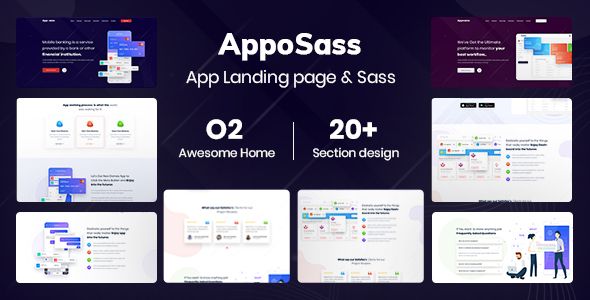 Apposass- App and Sass Product Landing Page PSD Template