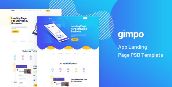 Gimpo - App Landing Page PSD Template