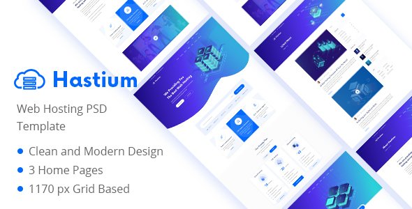 Hastium - Web Hosting and Domain PSD Template