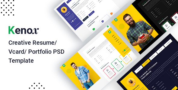 Kenox - Creative Resume/Vcard/portfolio PSD Template