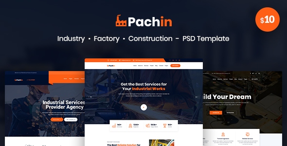 Pachin - Industry & Factory Business PSD Template