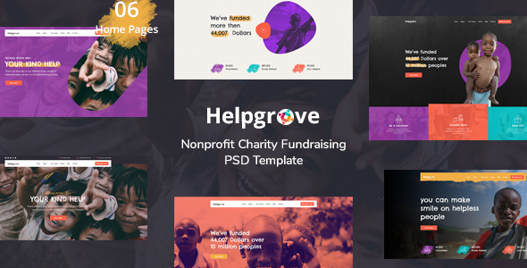 Helpgrove - PSD Template for Charity
