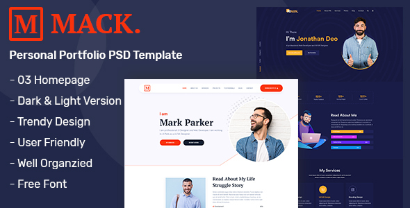 Mack - Personal Portfolio PSD Template