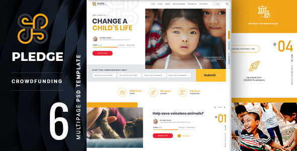 Pledge | A Multipage Crowdfunding PSD Template