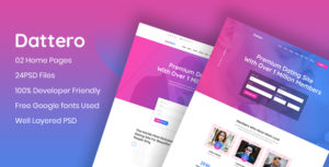 Dattero - Dating,  Marriage Agency & Matrimonial PSD Template