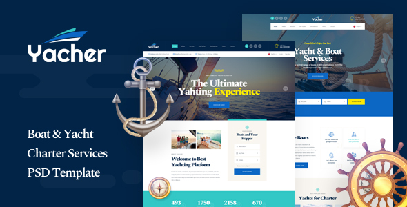 Yacher - Boat & Yacht Charter Services PSD Template