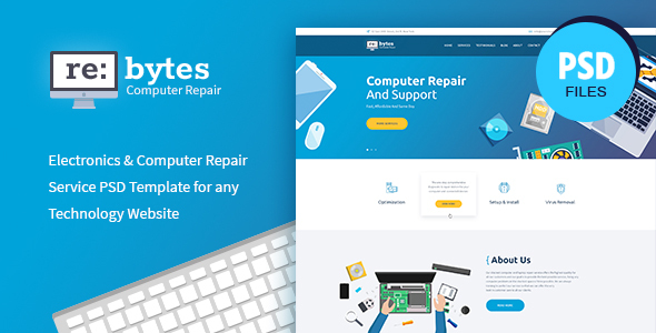 Rebytes | Electronics & Computer Repair Service PSD Template