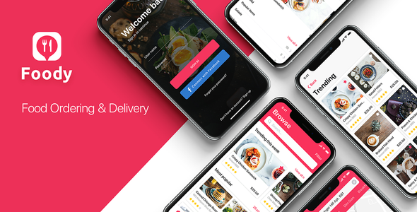 Foody mobile App UI Kit for Figma