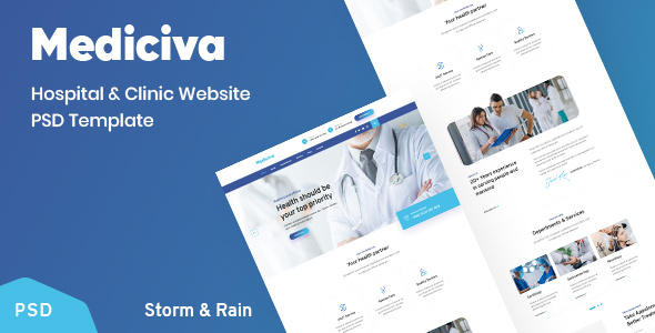Mediciva - Hospital and Clinic Website PSD Template