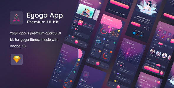 Eyoga App Premium UI Kit For Sketch