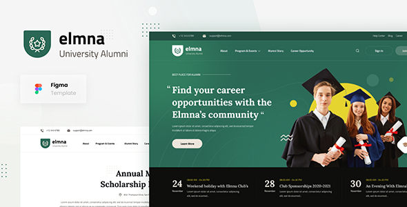 Elmna - University Alumni Website Design UI Template Figma