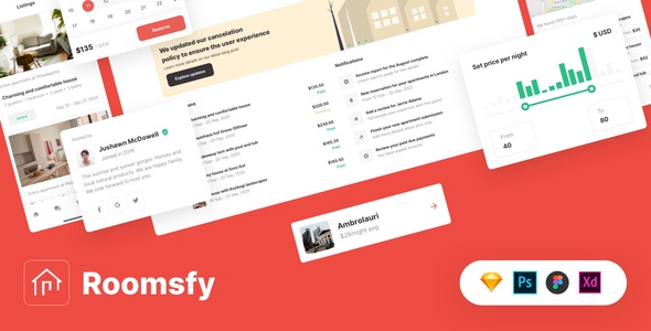 Roomsfy - UI Kit for Real Estate Bookings Apps