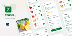 Tanam - Clean Grocery iOS App Design Template
