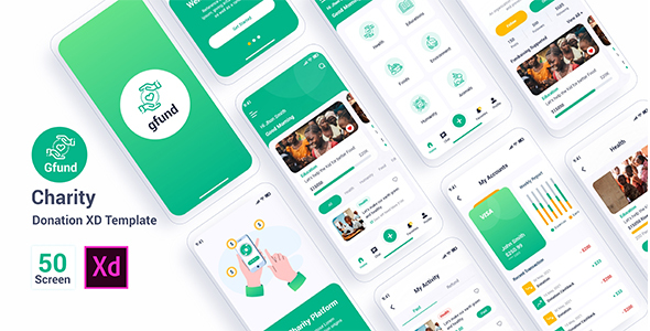 Gfund – Charity Donation Adobe XD Template