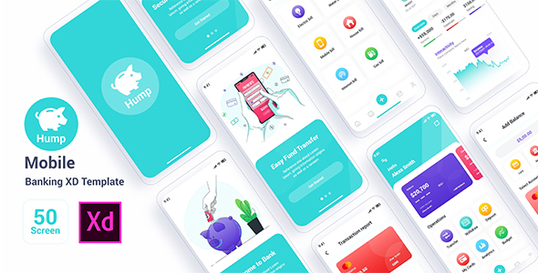 Hump – Mobile Banking Adobe XD Template