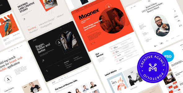 Moonex - Creative Portfolio PSD Template