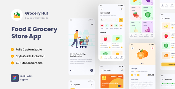 Grocery Hut | Food & Grocery Store App Figma UI Template
